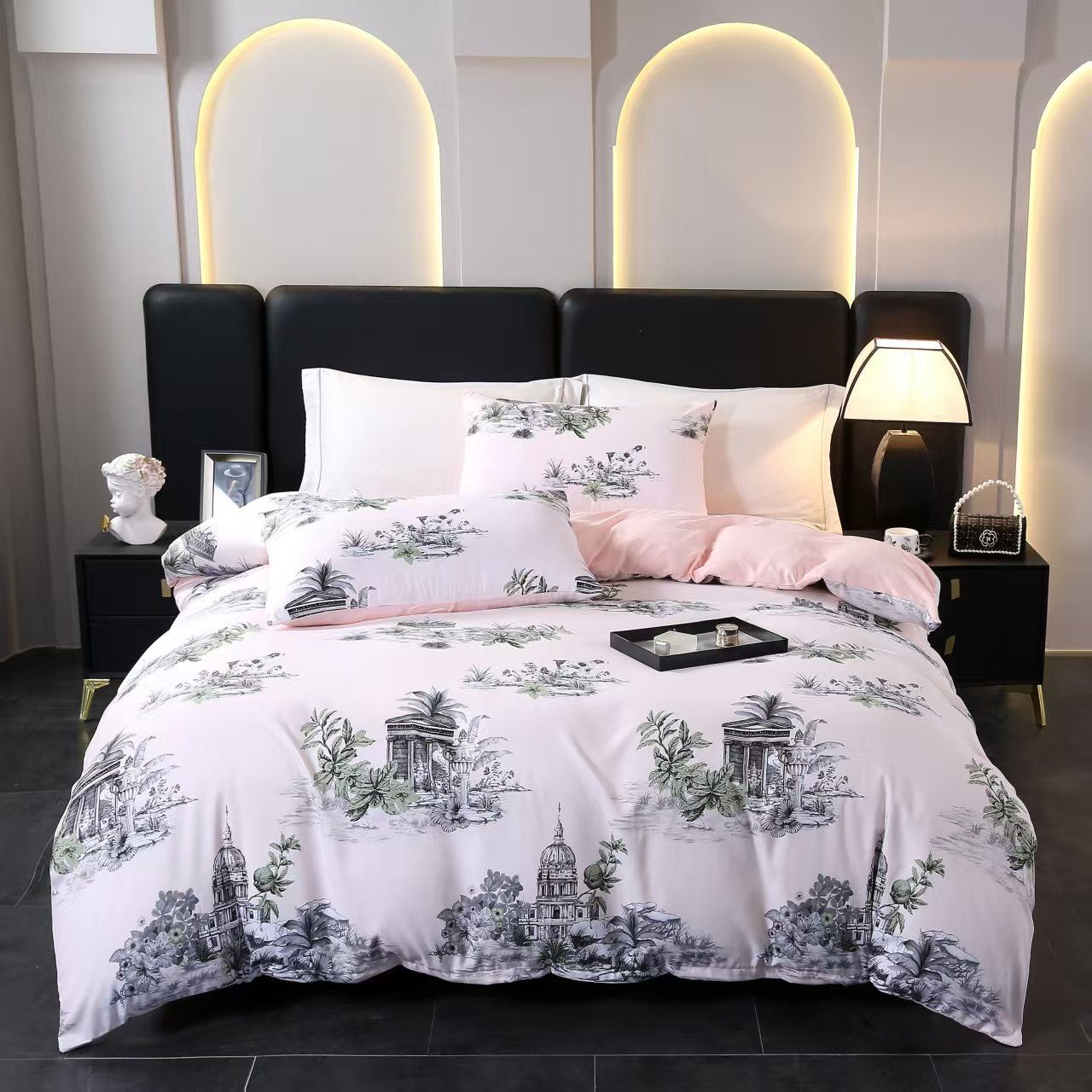 高端轻奢新款木棉印花四件套