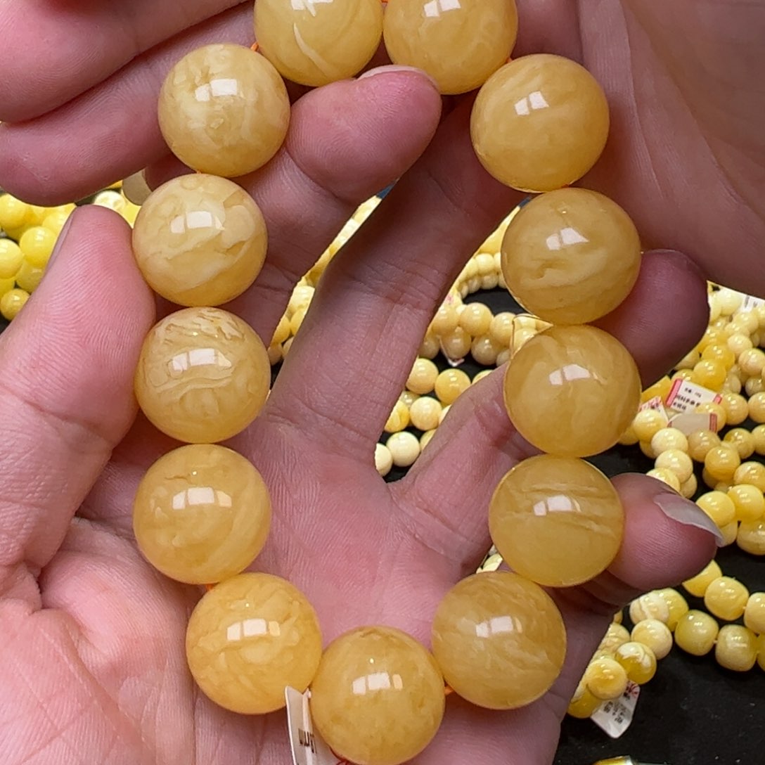 【闪购商品】琥珀珠宝奇石未镶嵌我**素18mm43.3g