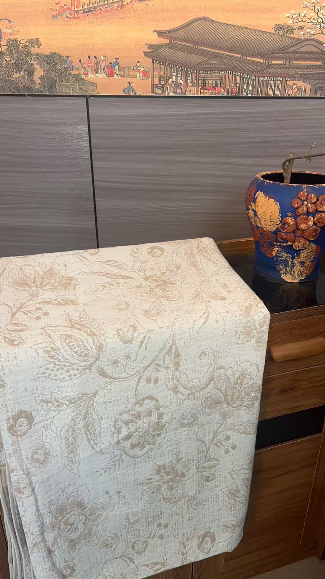 【DADONG·素锦缠花】200*230麻床盖轻奢多功能可机洗