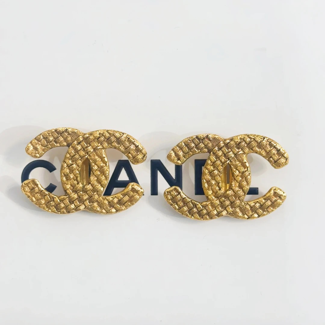 95新 Chanel/香奈儿 Chanel vintage香奈儿中古编织耳夹