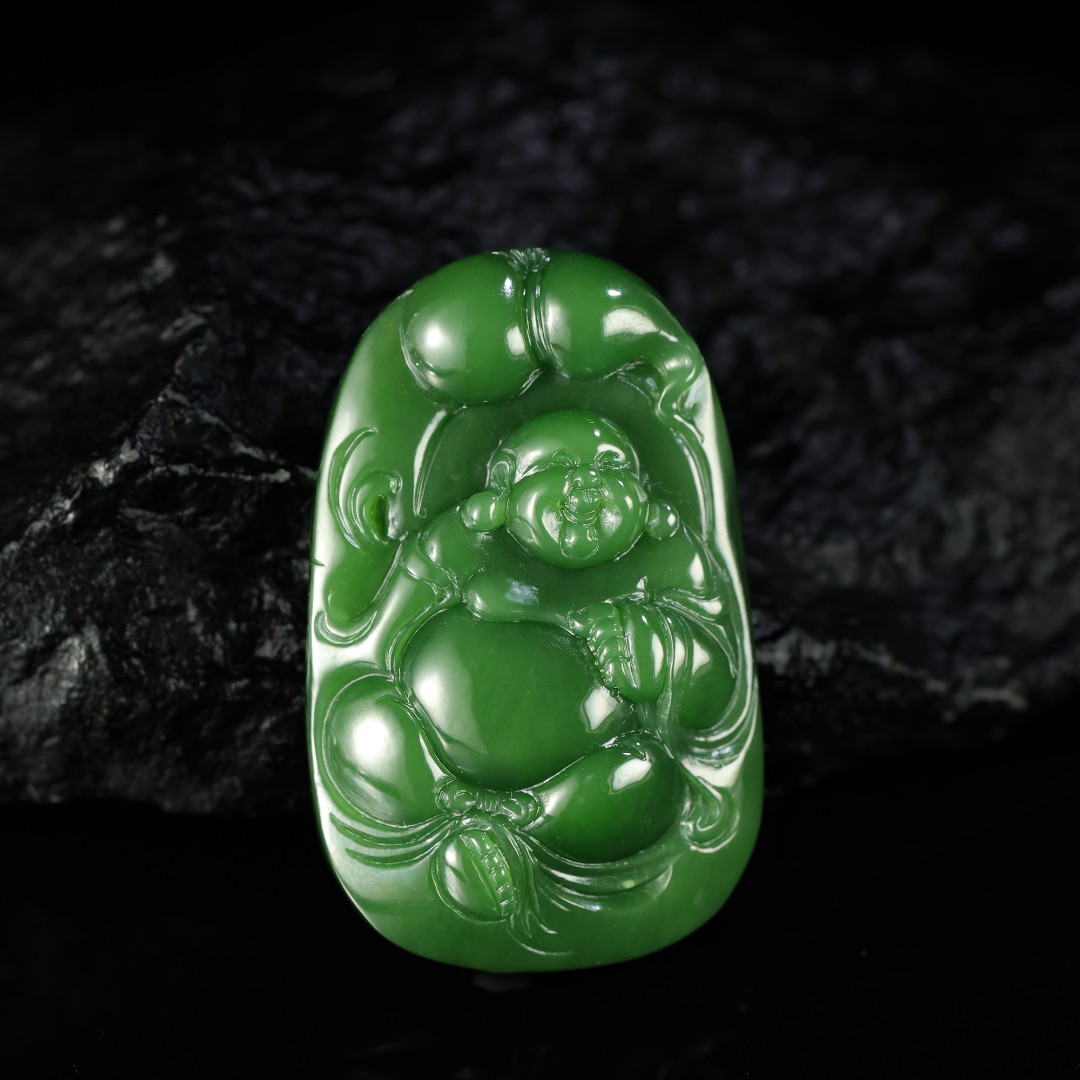 白玉世家佛佑今生/收藏级碧玉七号矿佛公吊坠