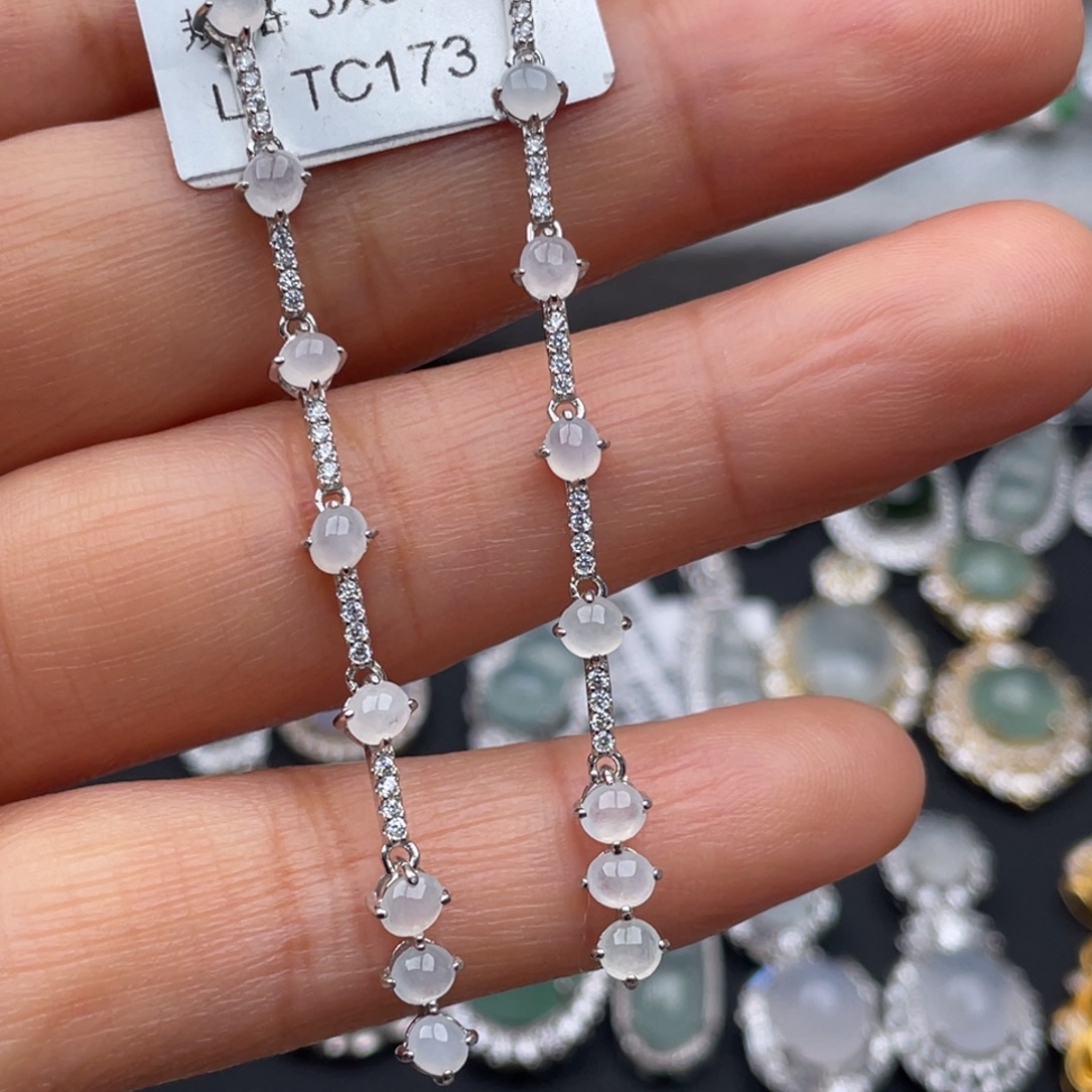 翡翠银S925镶嵌吊坠(不含链)