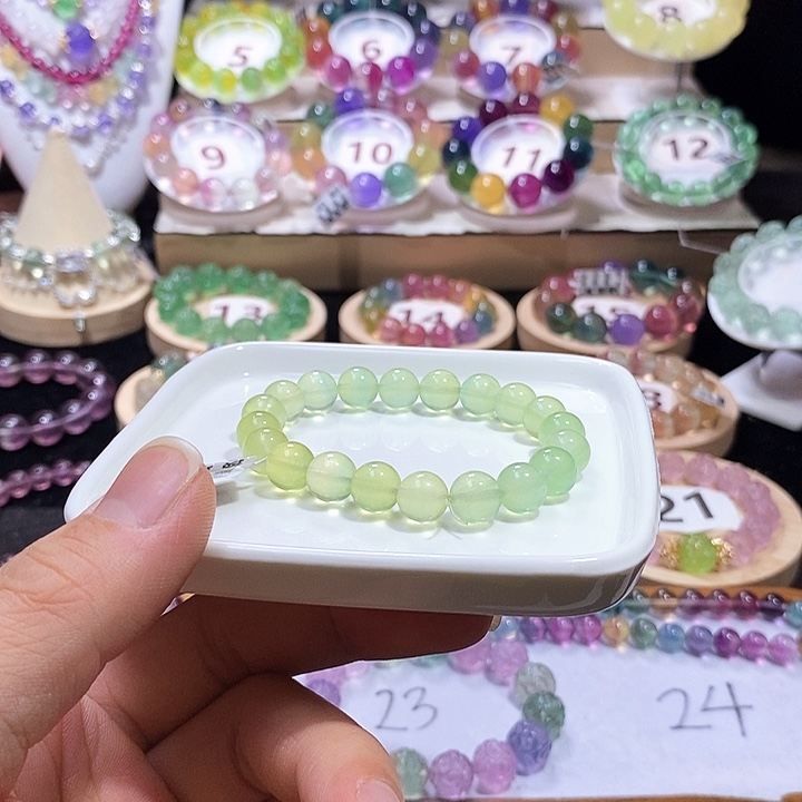 手链未镶嵌萤石荧光绿9,绿mm