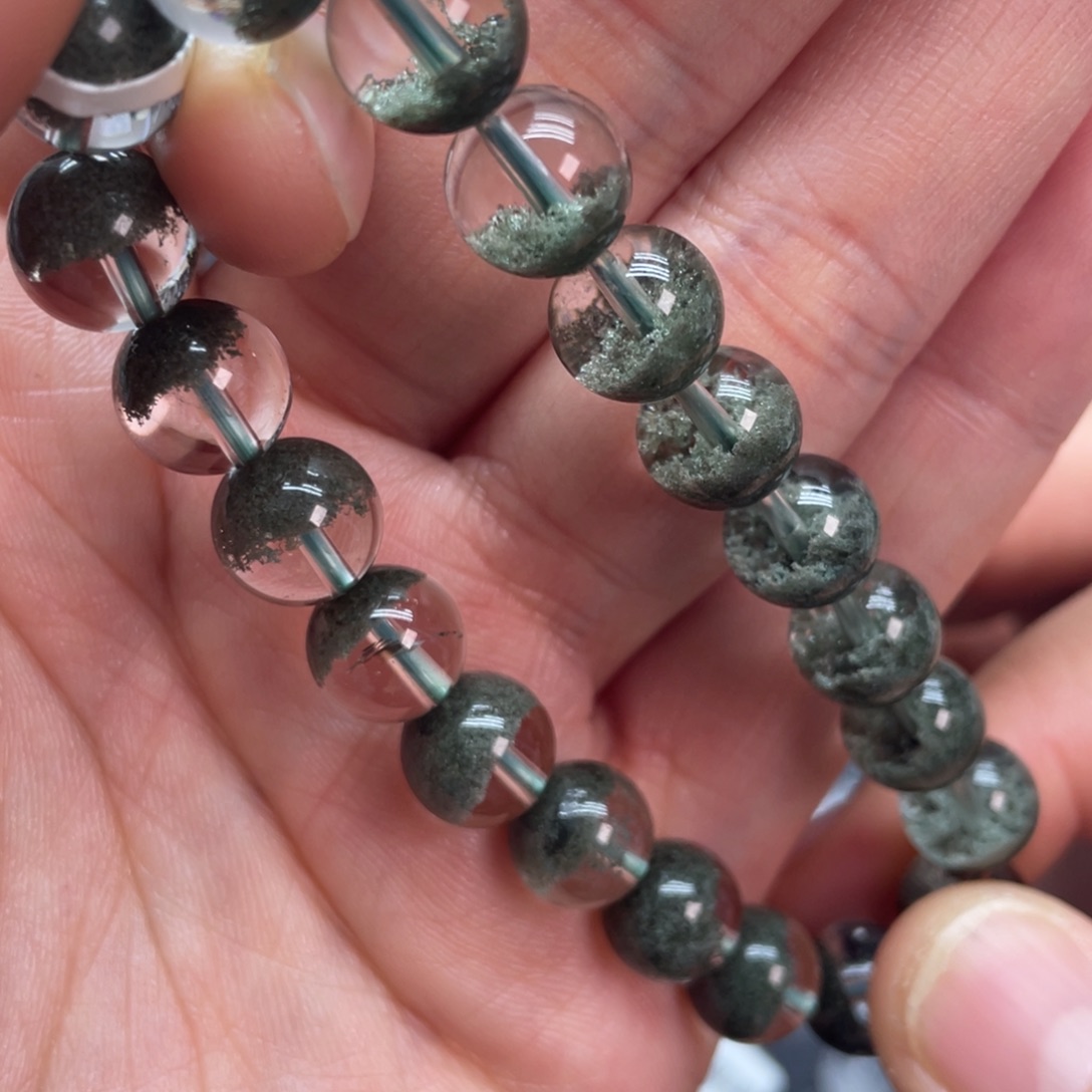 水晶手链未镶嵌绿幽灵聚宝盆