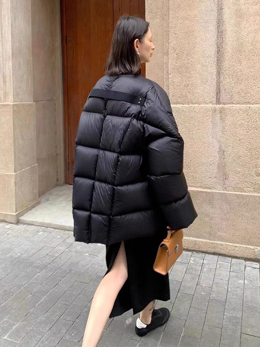 RO羽绒服黑色暗黑中长款重工男女鹅绒一件过冬