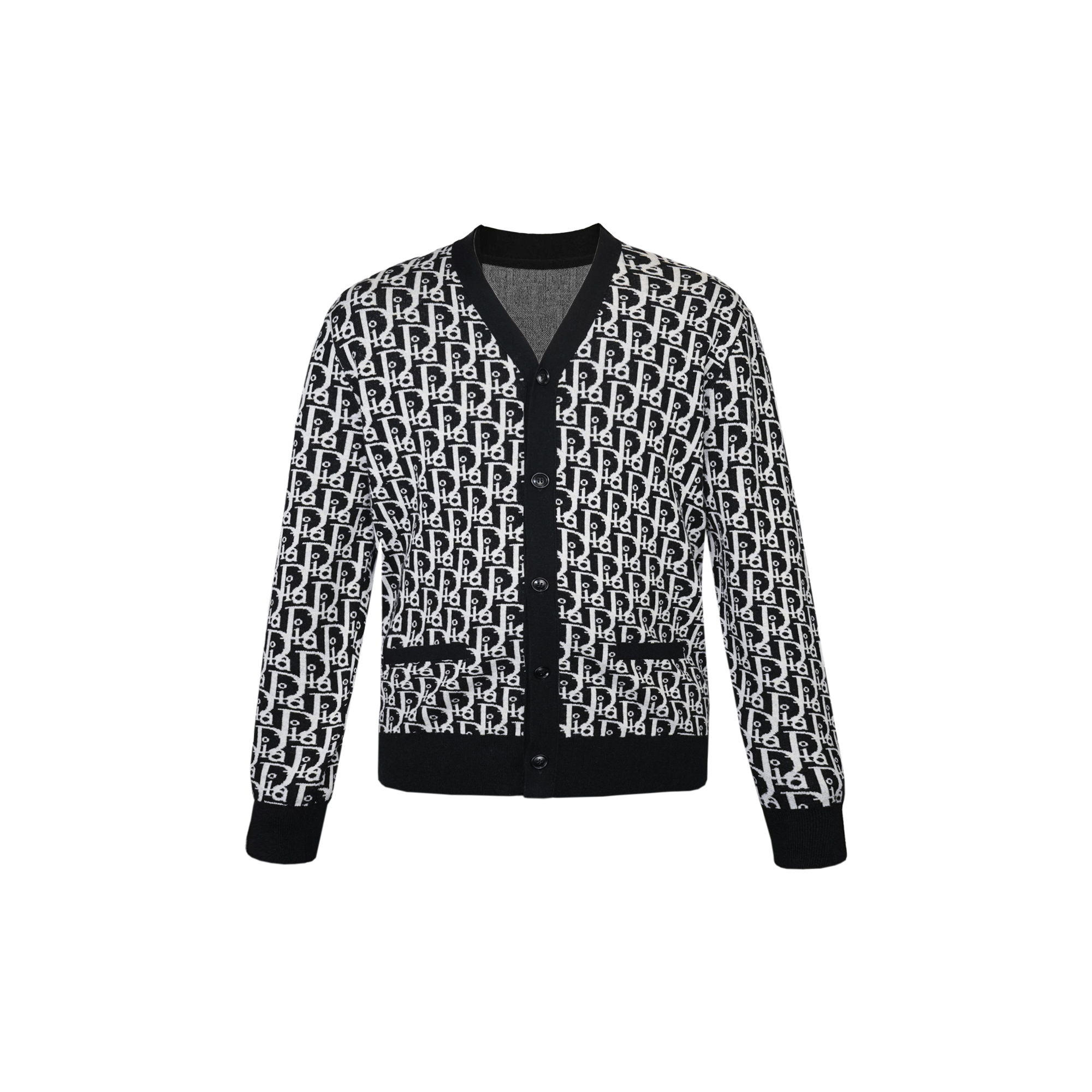 DIORA HEALY/迪奥海莉早秋经典双色提花绵羊毛针织开衫3335334933