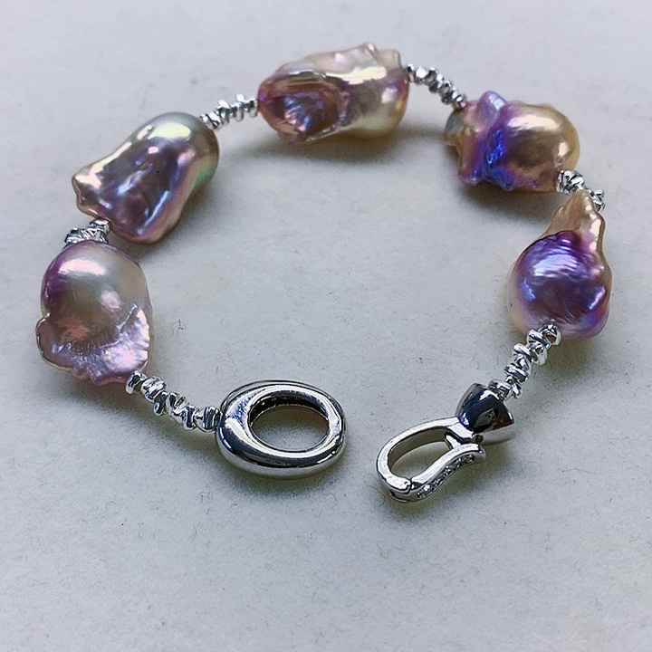 银S925镶嵌耳饰淡水珍珠