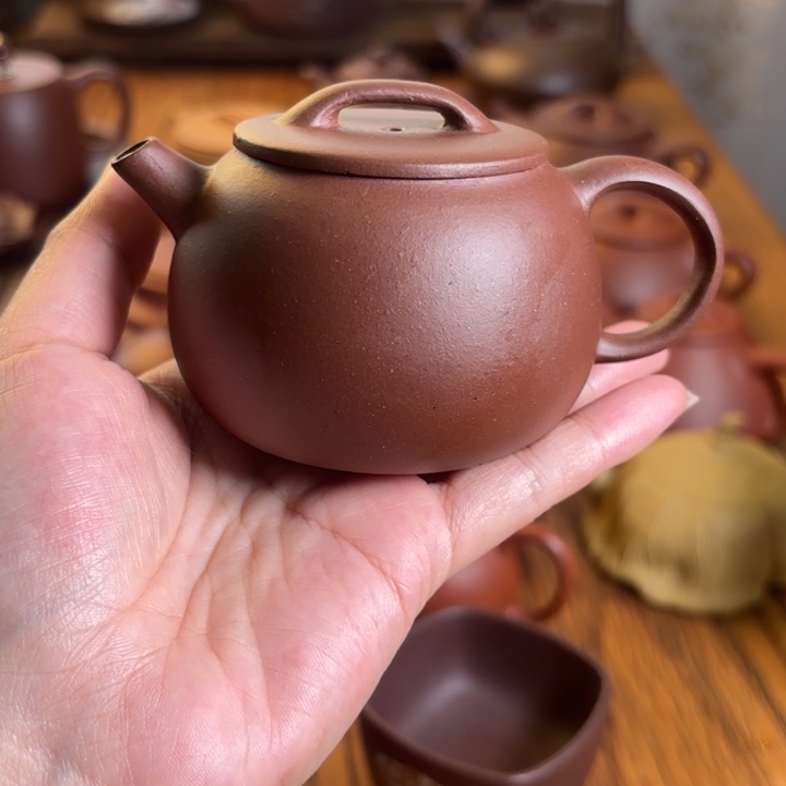 紫砂半手工紫泥汉瓦150c