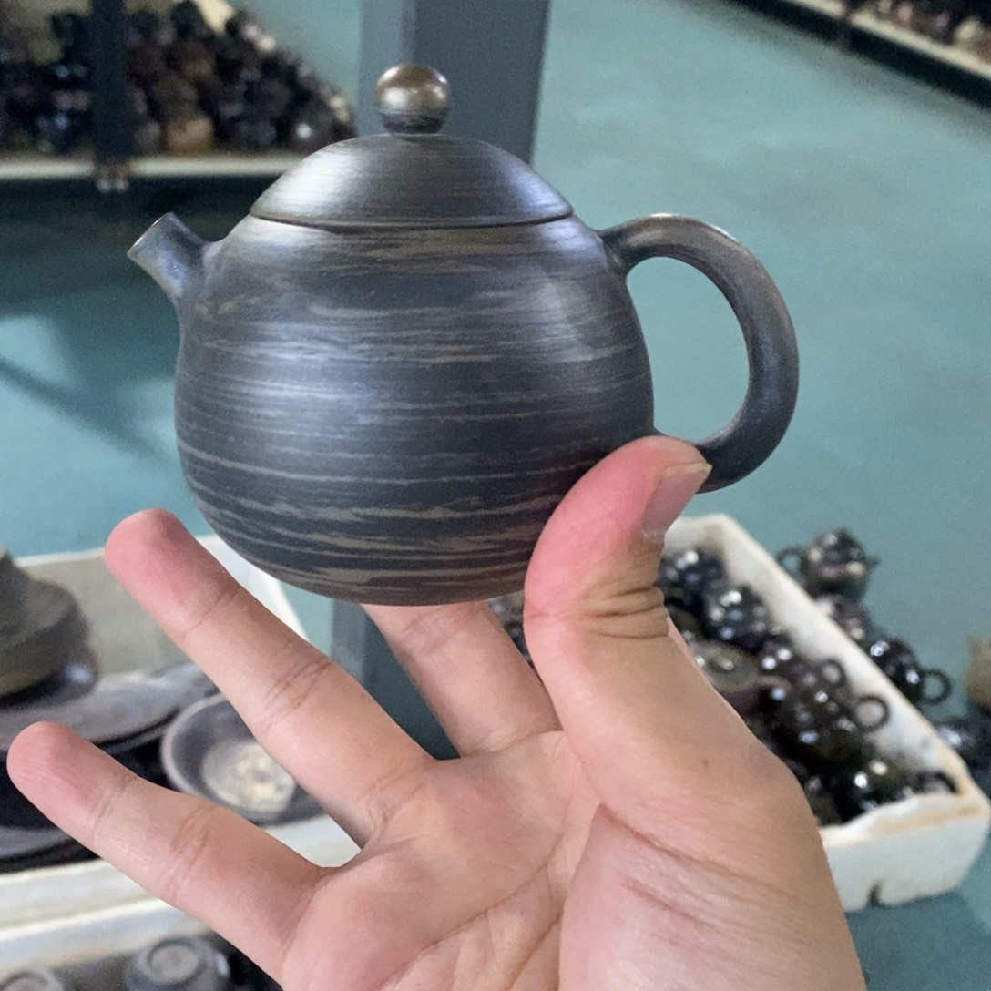 杏***.浪鬼柴烧釉陶美器鬼烧壶 