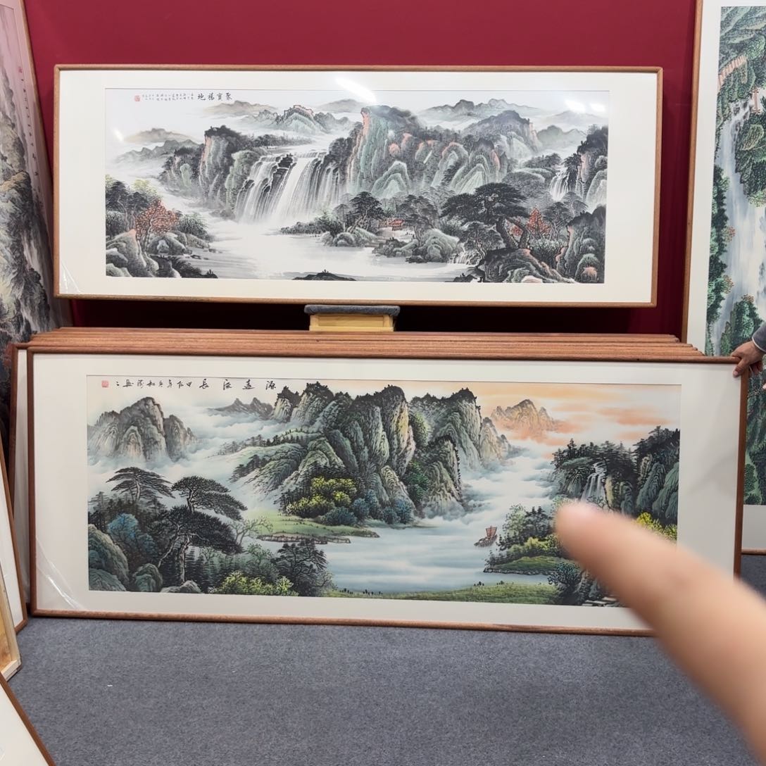 国画带框绘画210/80尺寸