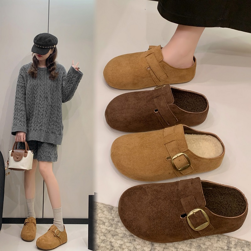 秋季舒适百搭复古美拉德增高厚底勃肯休闲女鞋058