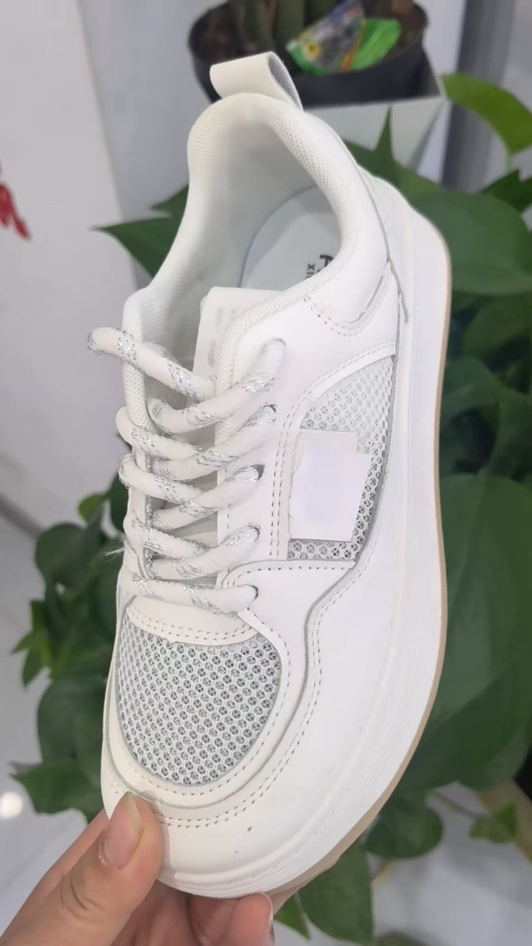 SD6816透气女夏季板鞋减震运动鞋白色百搭厚底休闲鞋