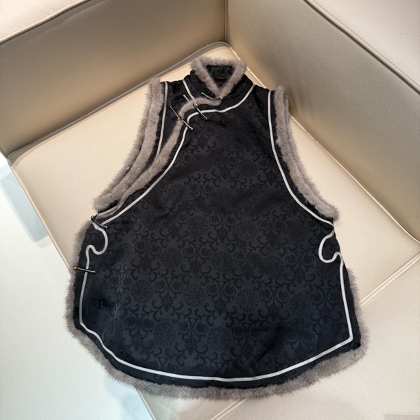 5810《如意旗袍》新中式百搭新款高奢无袖棉马甲裙