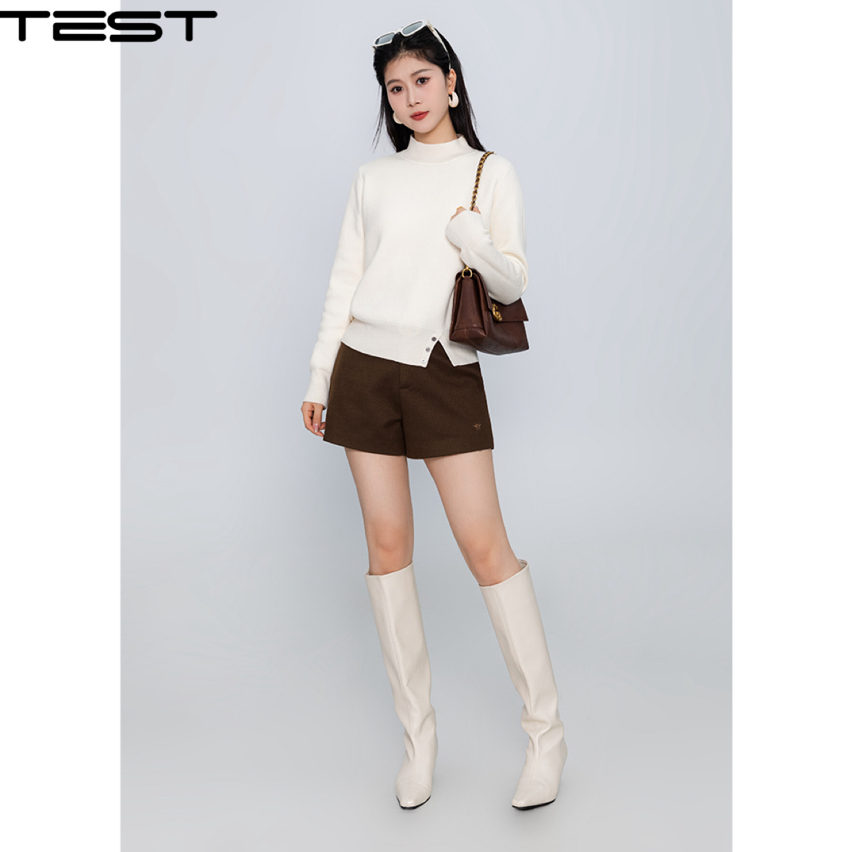 武冈她之蝶25冬上衣 1254157款加绒细针织