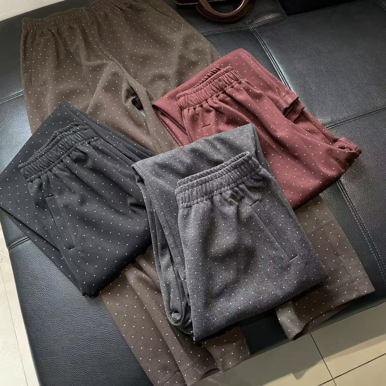 CS531冬装细看高品质毛呢加绒加厚保暖休闲裤女士