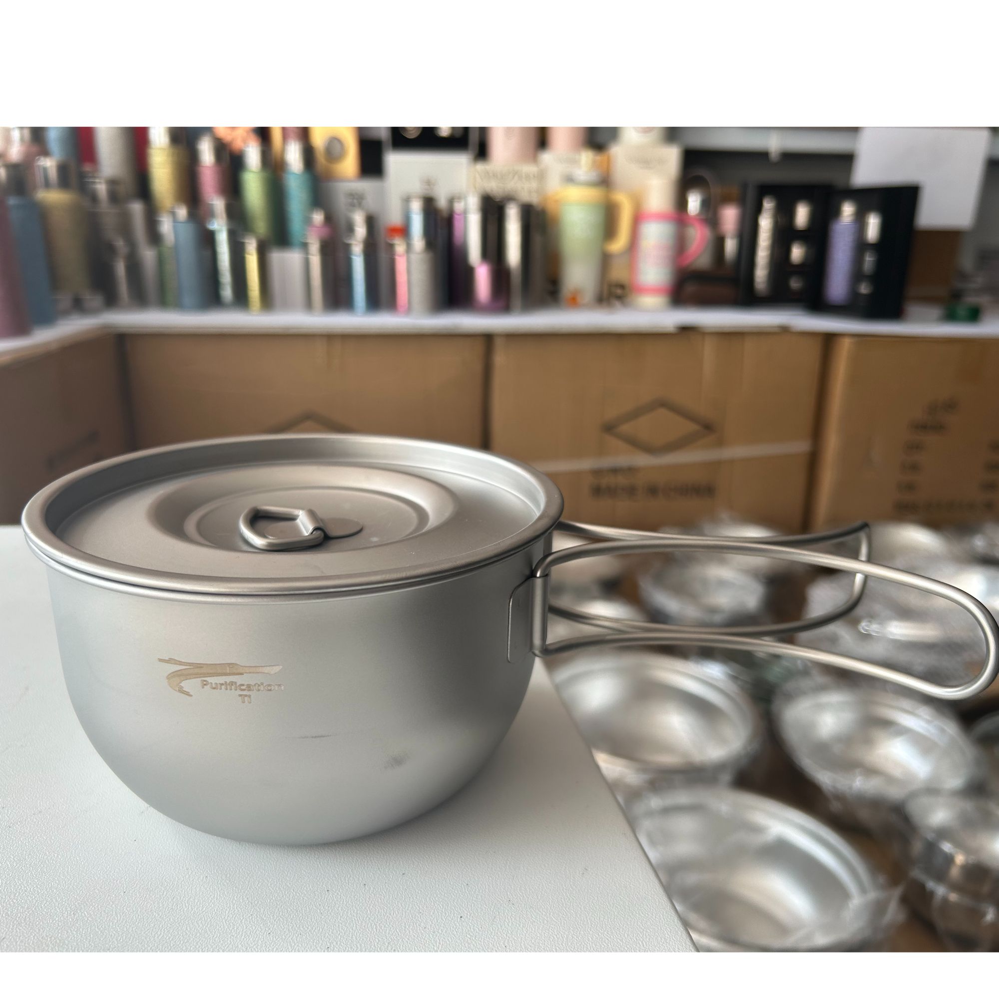 折叠柄钛汤锅奶锅户外宿舍办公保鲜