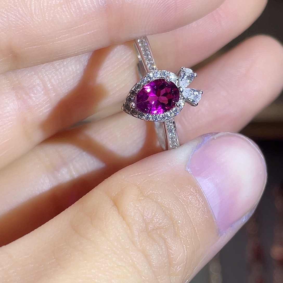 碧玺戒指银S925镶嵌