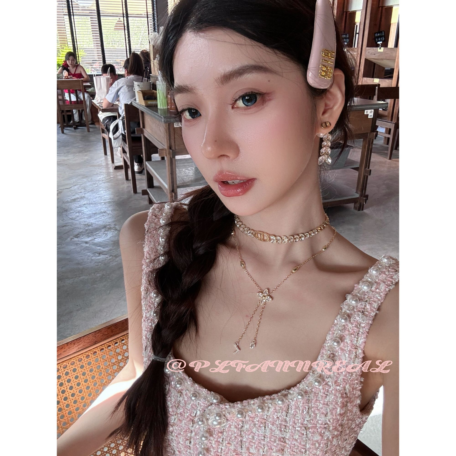 铜合金锆石项链 B1238 满天星锆石长项链