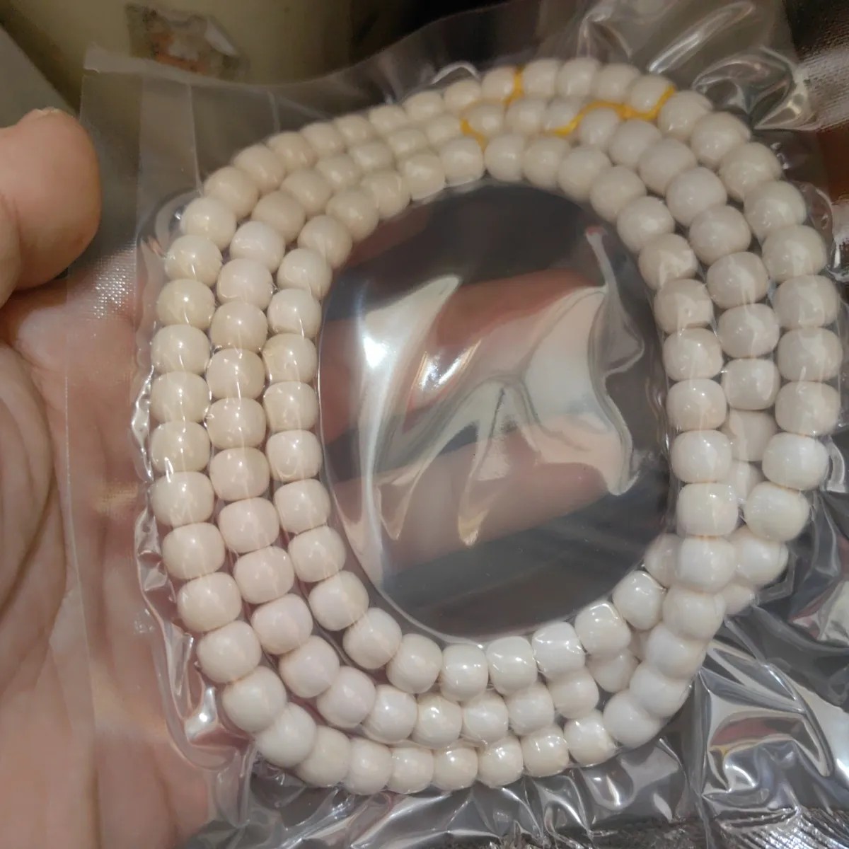 。白玉菩提9*8老型桶珠120颗原生态高抛精工
