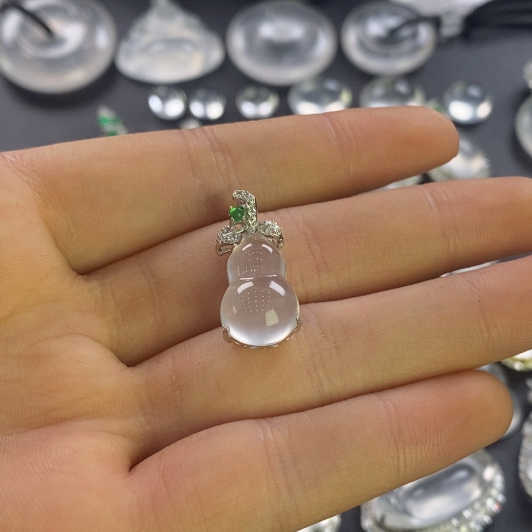 石英质玉葫芦银S925镀金镶嵌