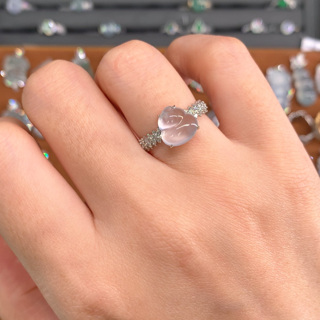 【闪购商品】翡翠戒指18K金镶嵌戒指