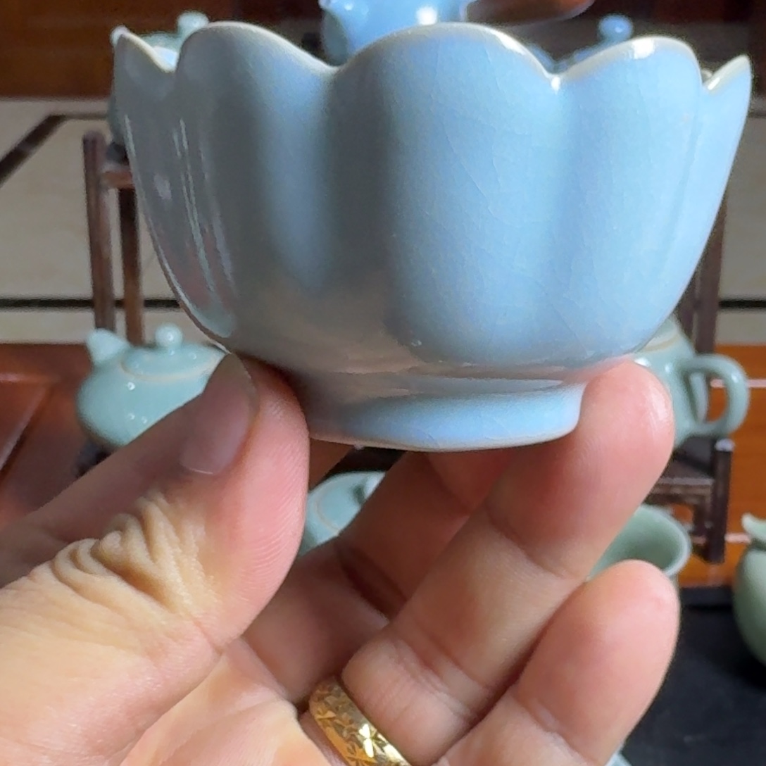 纯矿物釉，莲花主人杯