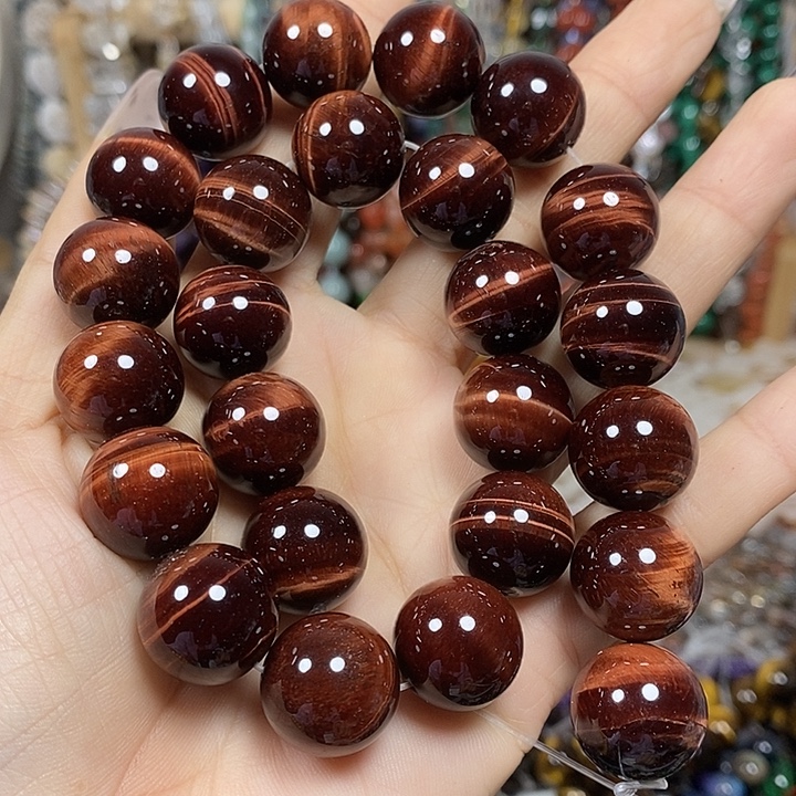 玛瑙/玉髓未镶嵌珠宝半成品A级彩虎卡16mm