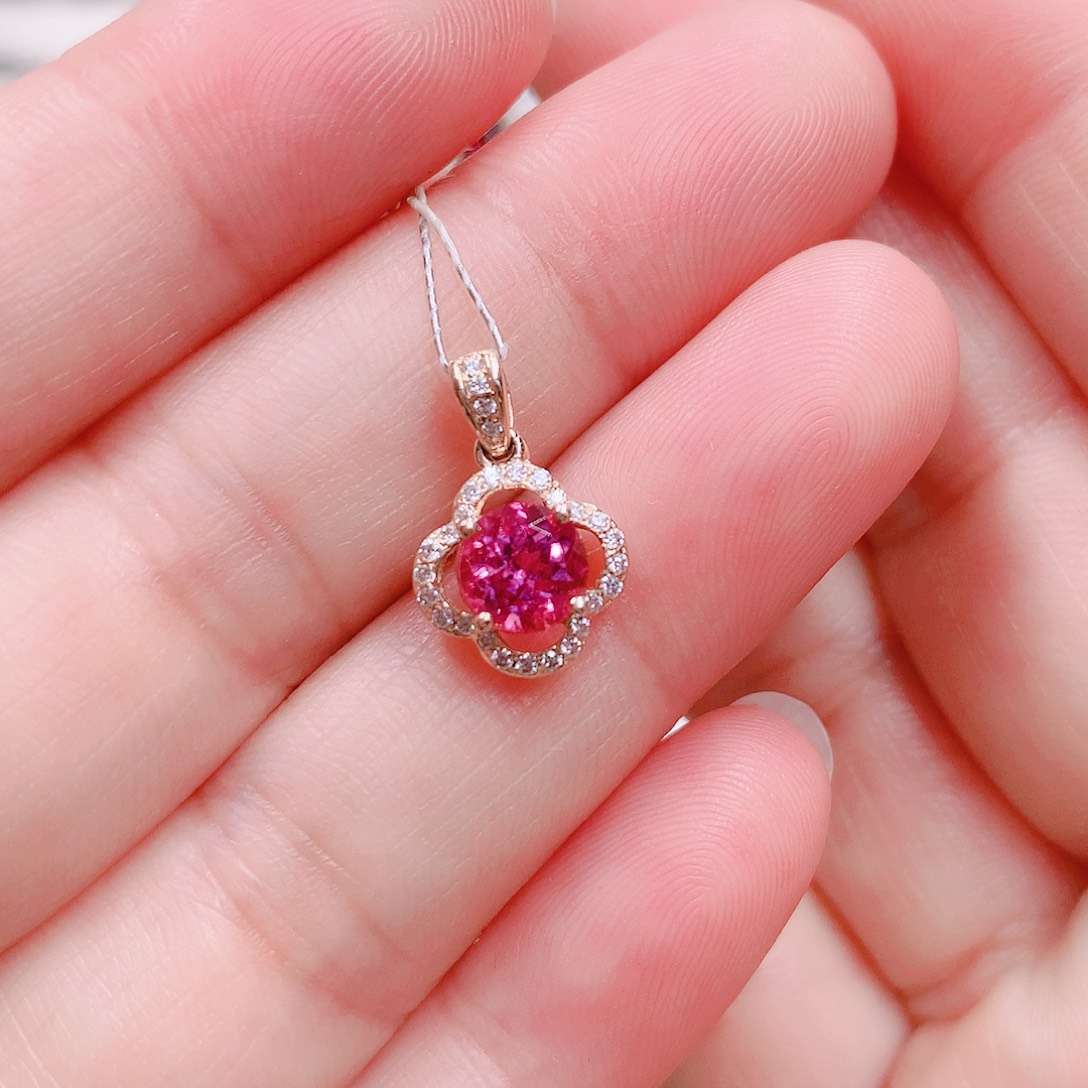 碧玺吊坠(不含链)18K金镶嵌