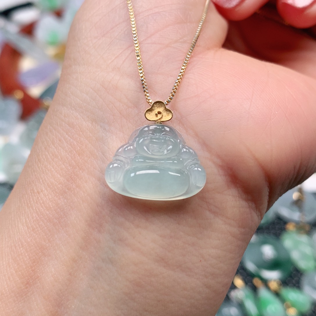 【闪购商品】翡翠吊坠(不含链)18K金镶嵌