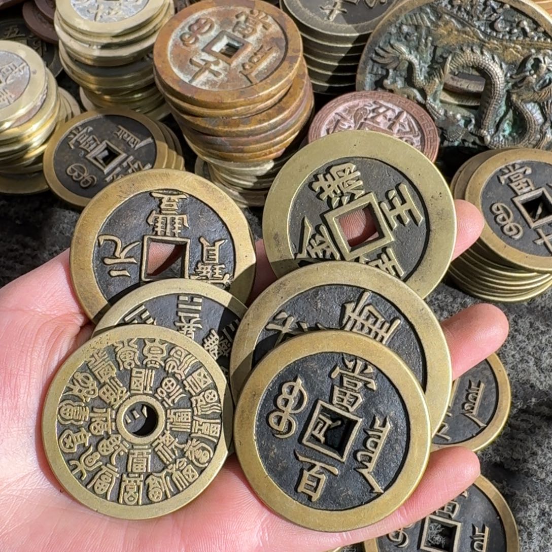 铜6枚翻砂铸造现代工艺品