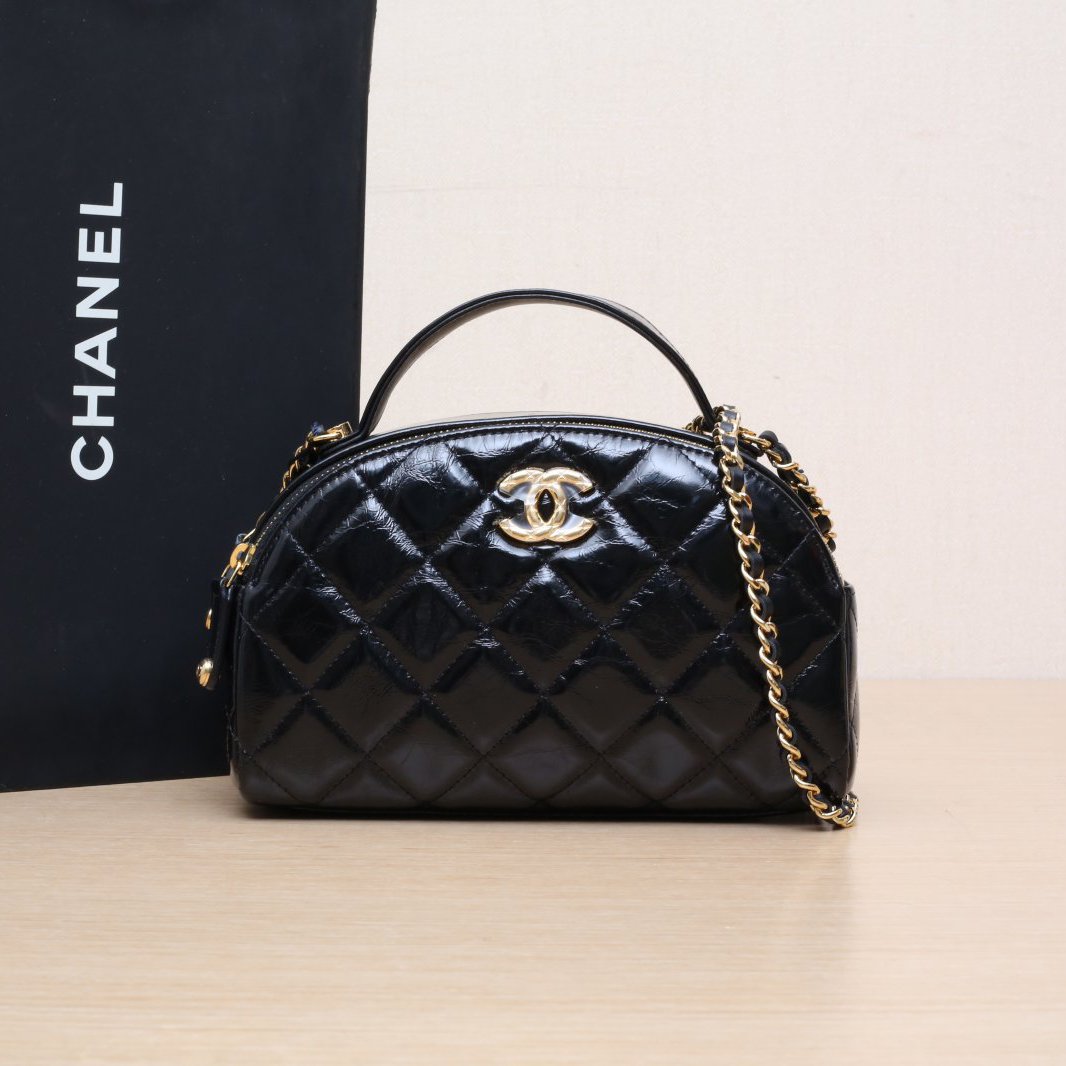 99新 Chanel/香奈儿 【娇】23k保龄球斜挎单肩包镭射标 P225684122