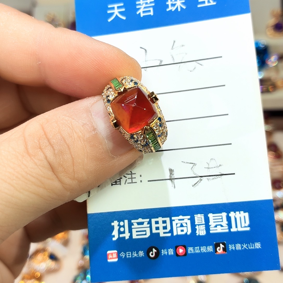 暴***。石榴石戒指银S925镶嵌