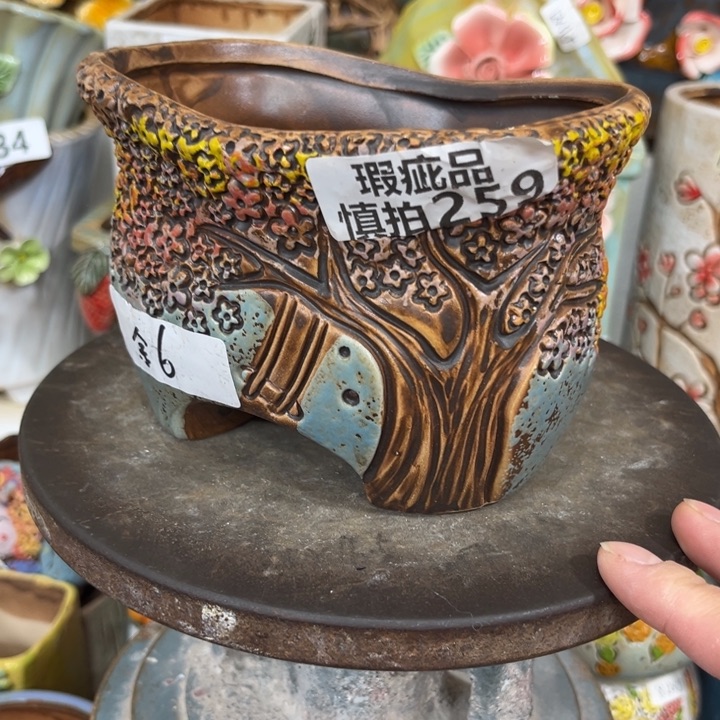 紫砂花盆粗陶材质多肉花盆