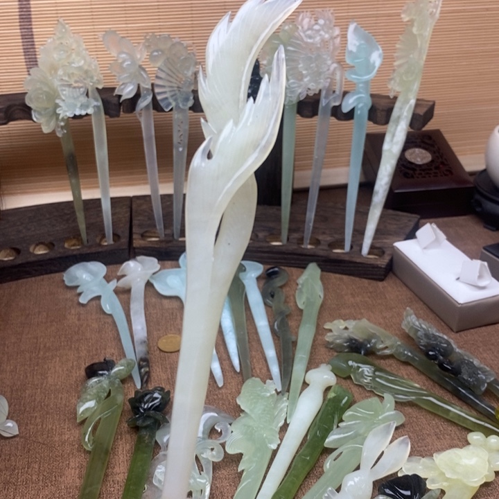 蛇纹石玉未镶嵌发簪