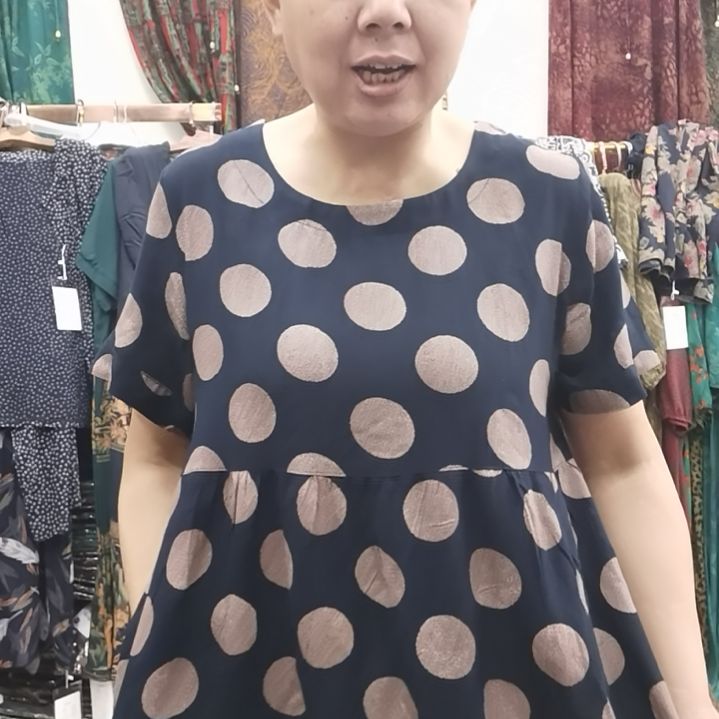 常规棉绸面料连衣裙园点4x