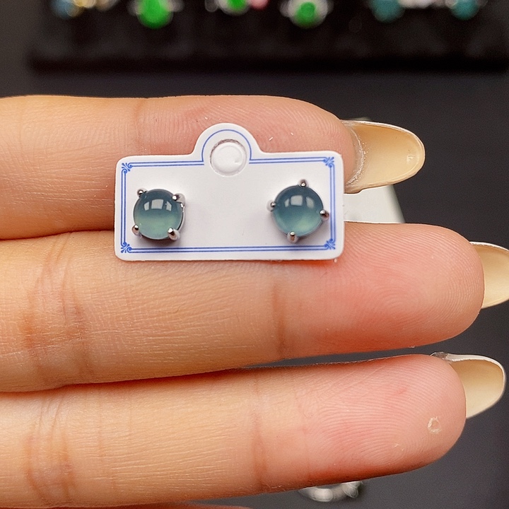 翡翠耳饰未镶嵌耳钉