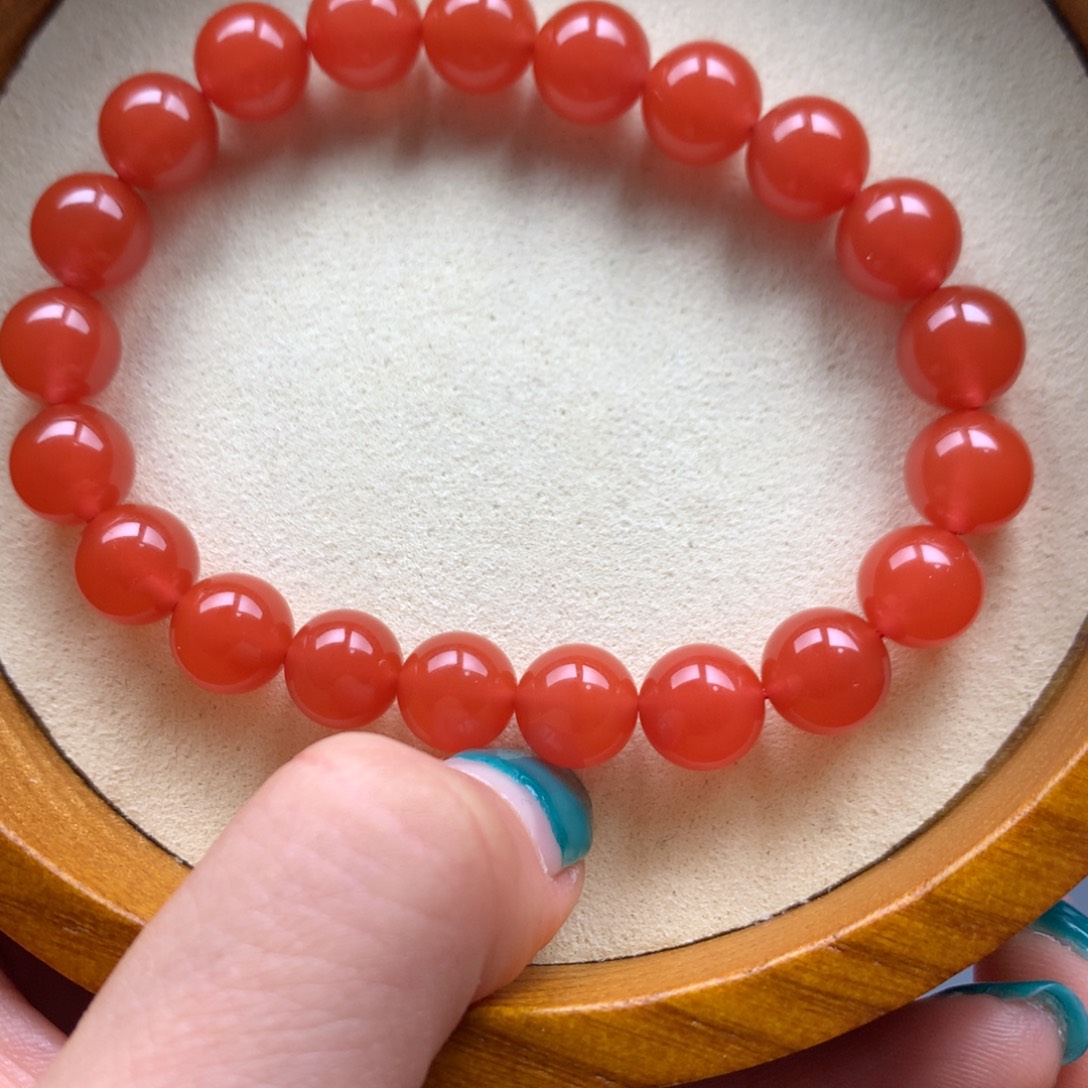 南红玛瑙未镶嵌保山天然原矿南红9mm+手串