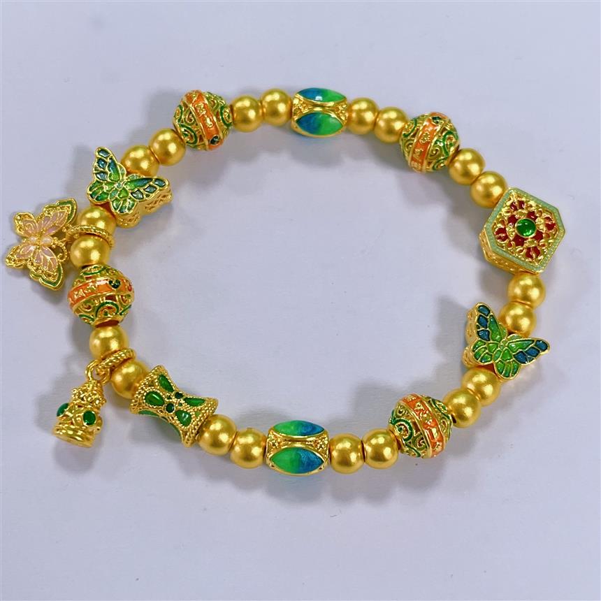 福满园珠宝 足金 足金蝴蝶转运珠手链