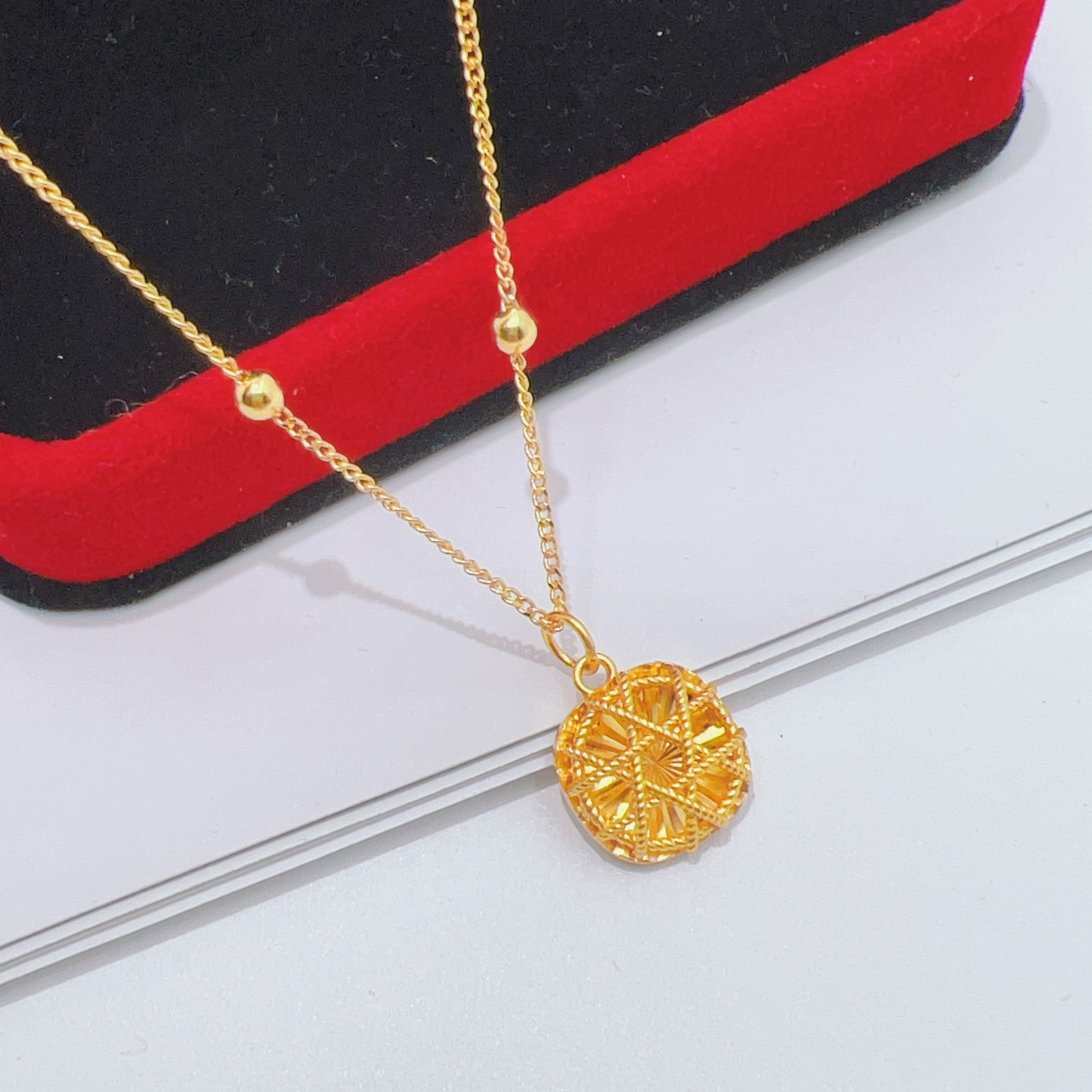 坠链均足银 足银拉丝方糖爆闪套链T421