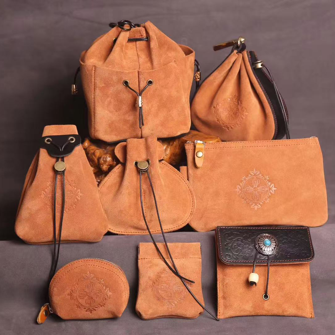 高档真牛皮文玩袋核桃金刚葫芦猴头凤眼牛皮文玩收纳包