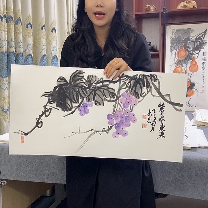 国画纯手绘国画写意作品34*68