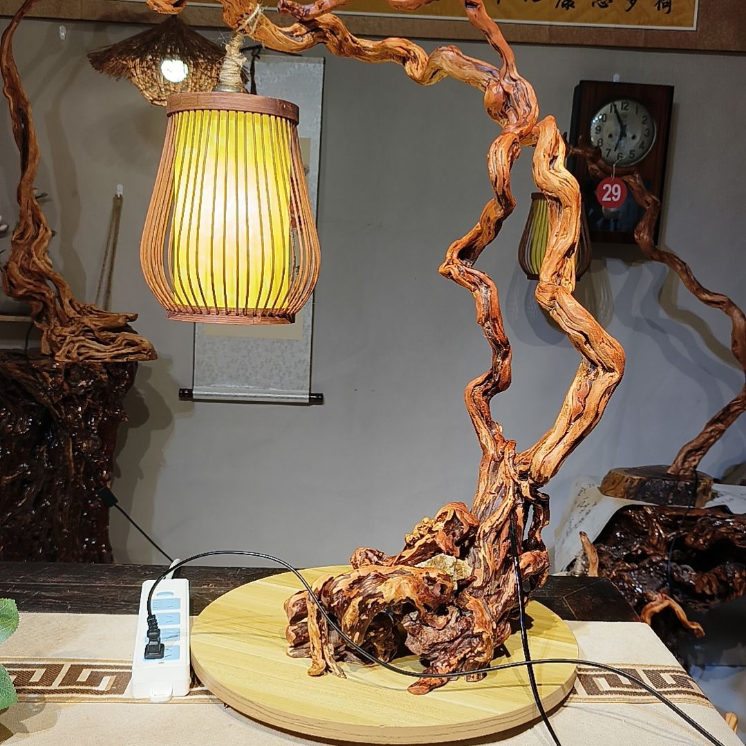 .***②木随形意境茶灯台灯茶灯