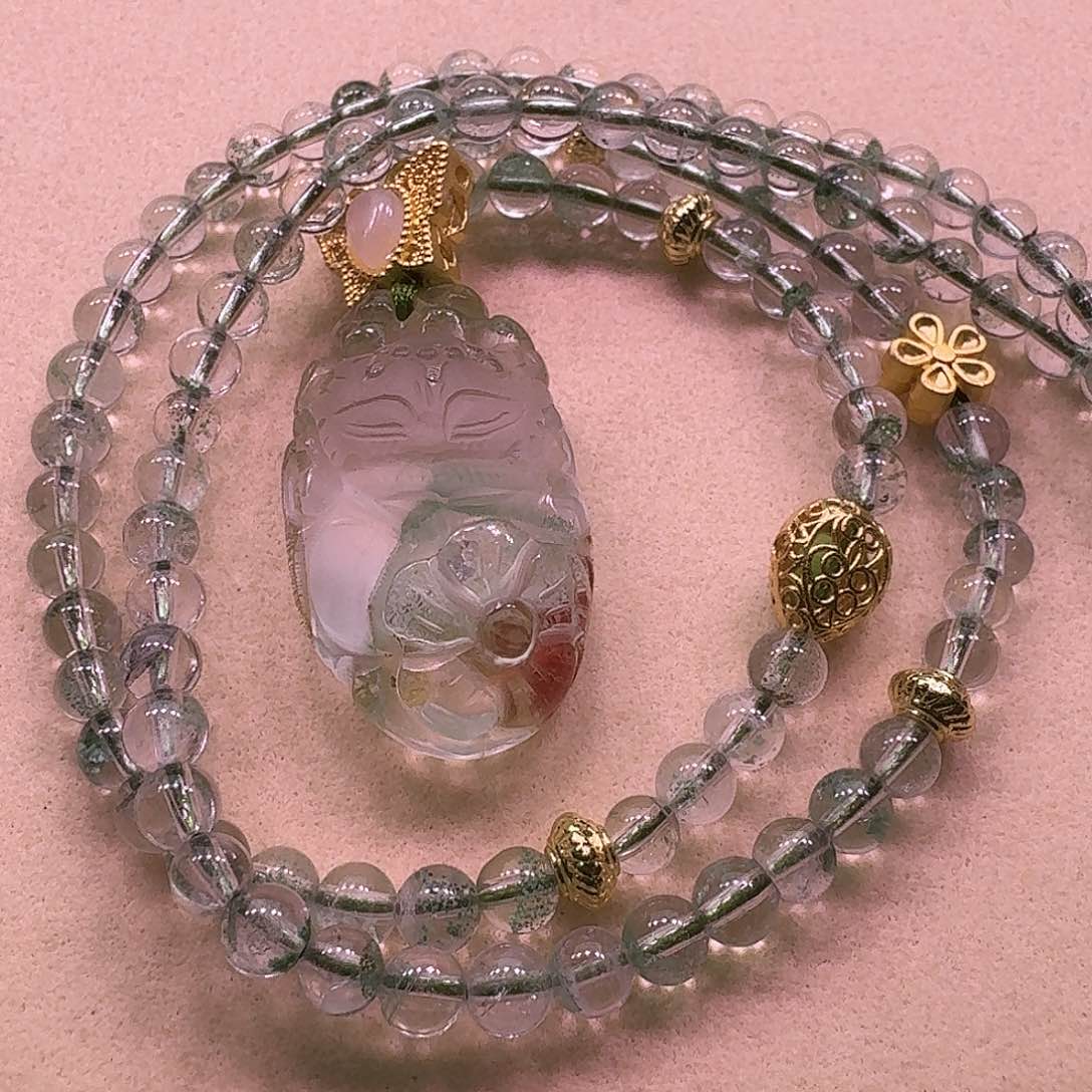 水晶颈饰未镶嵌天然水晶狐狐吊坠