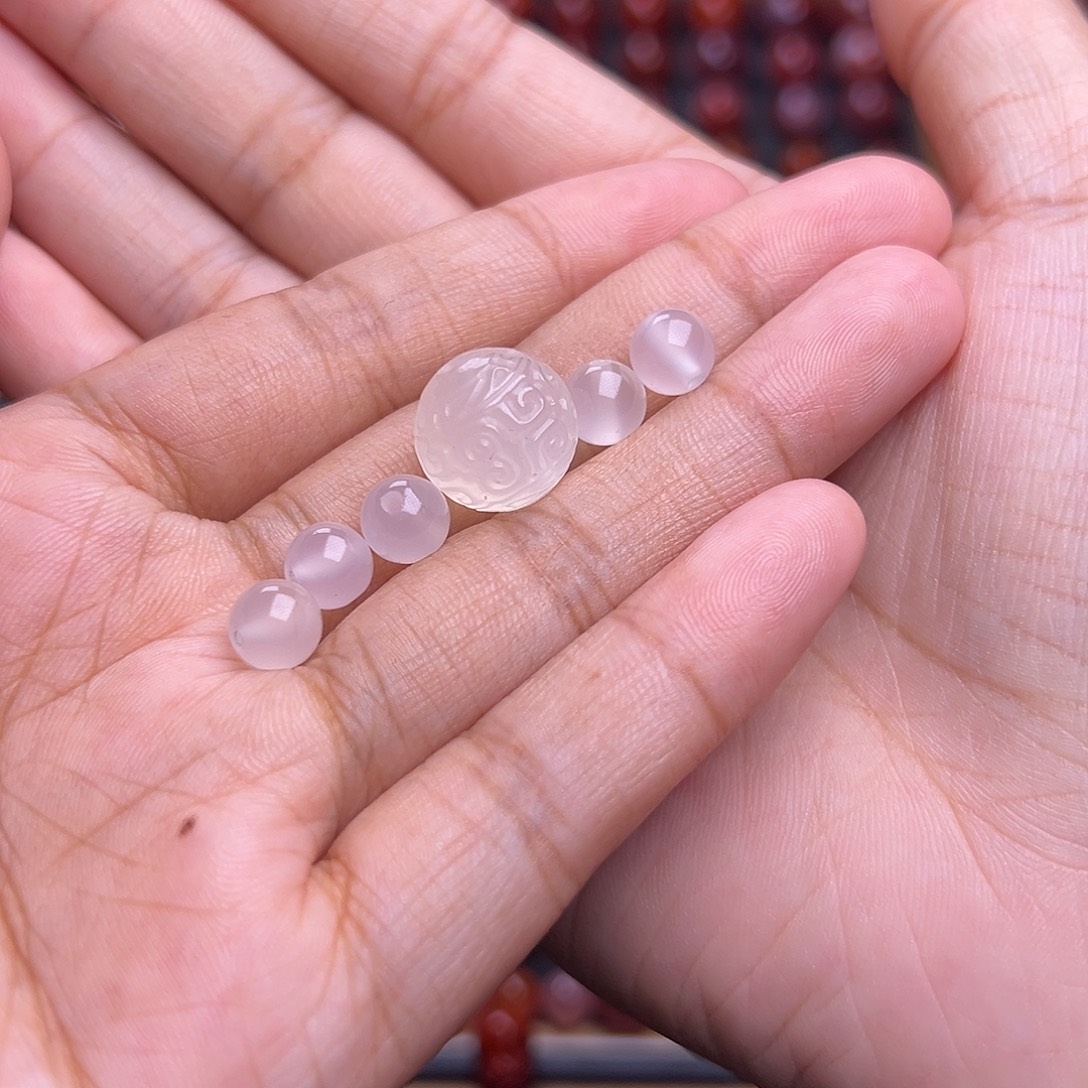 灵***草玛瑙/玉髓未镶嵌珠宝奇石川料荔枝冻回纹福利价