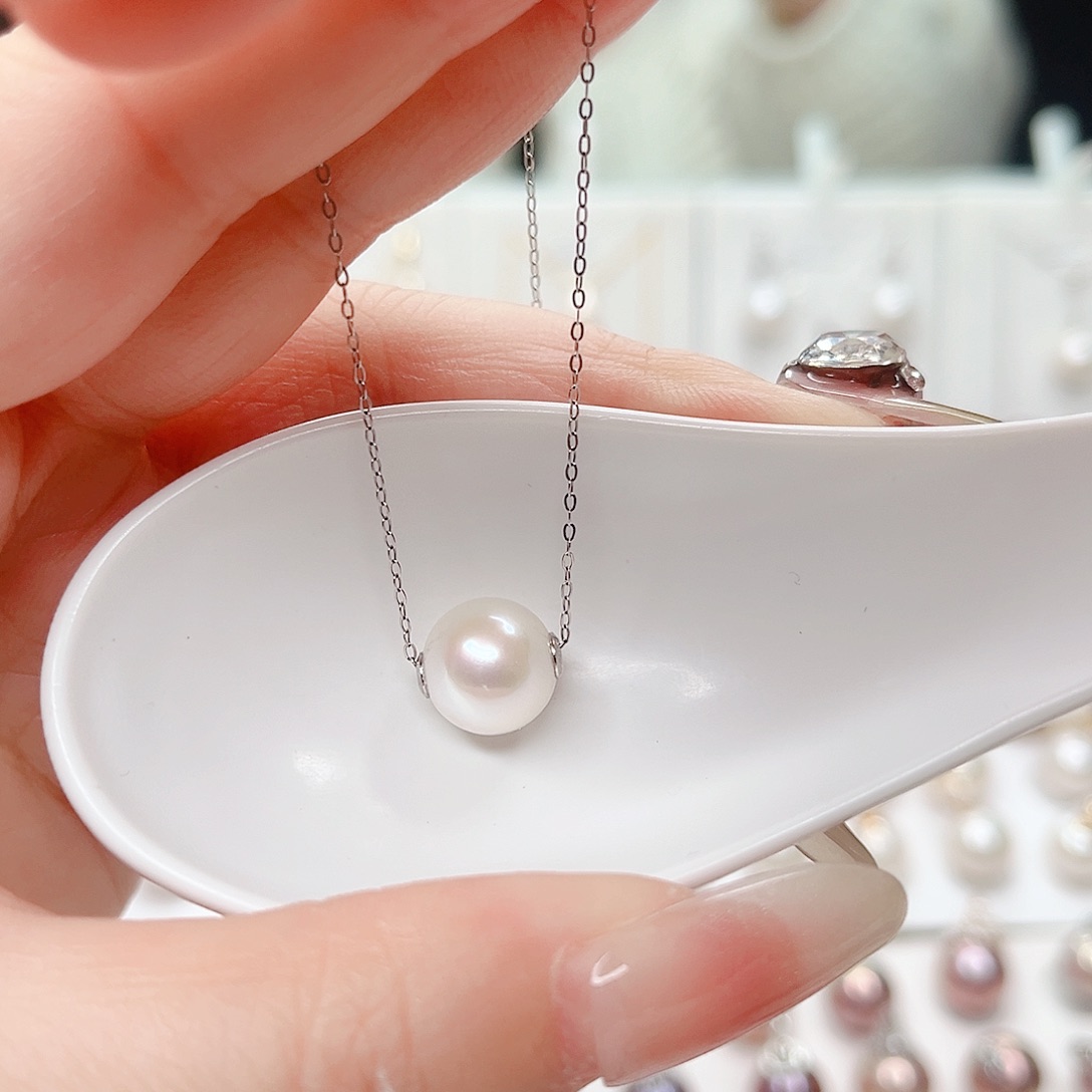 淡水珍珠银S925镶嵌吊坠(赠链)