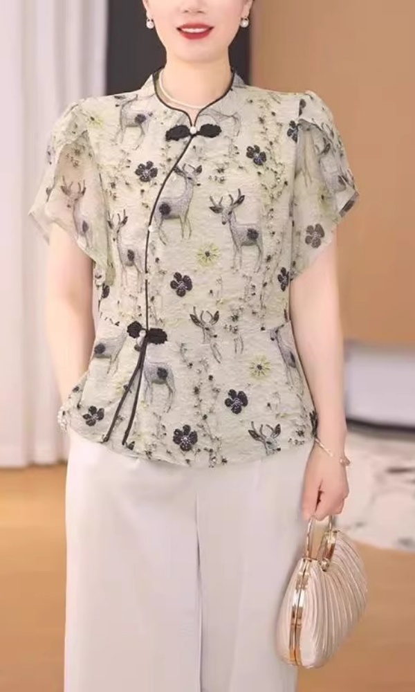 M1509 夏装两件套2025年时尚新款中国风休闲气质显瘦轻奢妈妈装女
