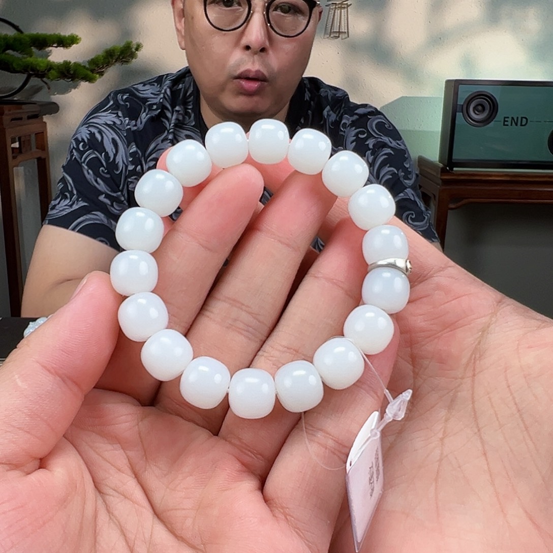 和田玉未镶嵌手链卡12mm