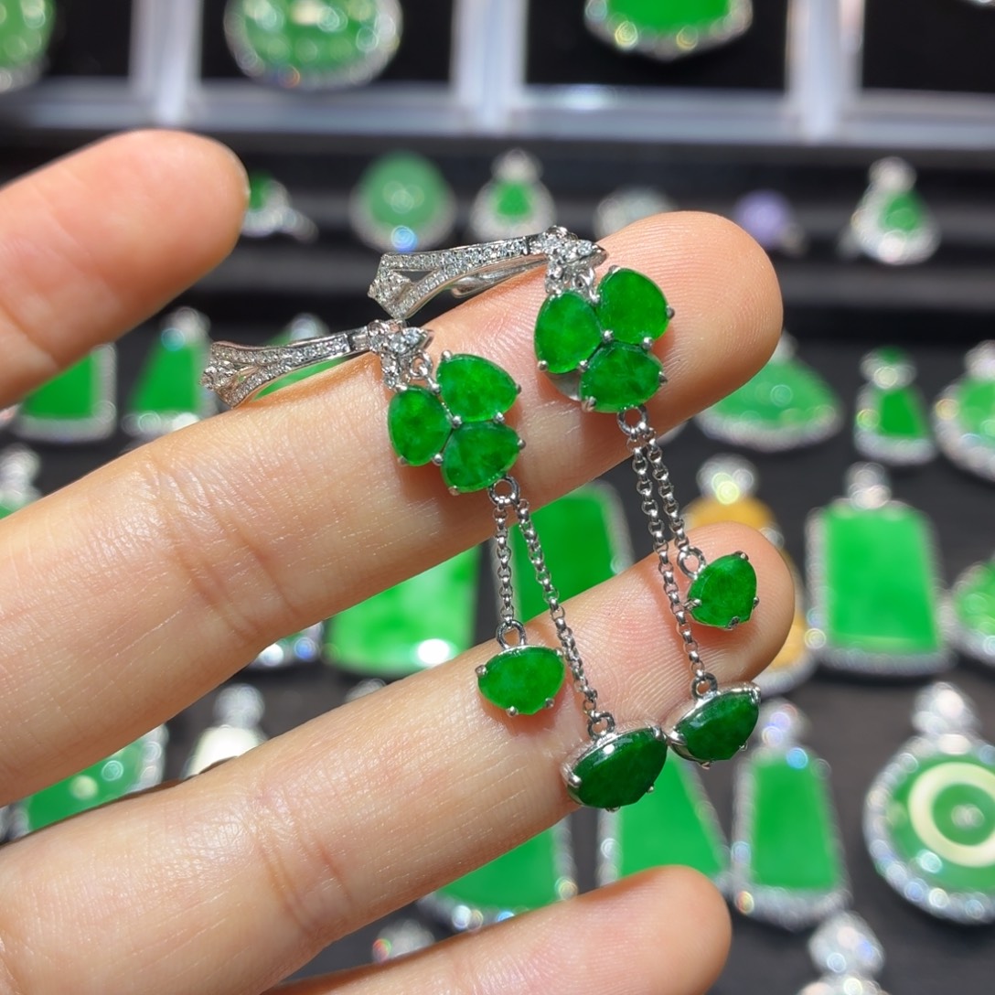 翡翠18K金镶嵌吊坠(不含链)翡翠