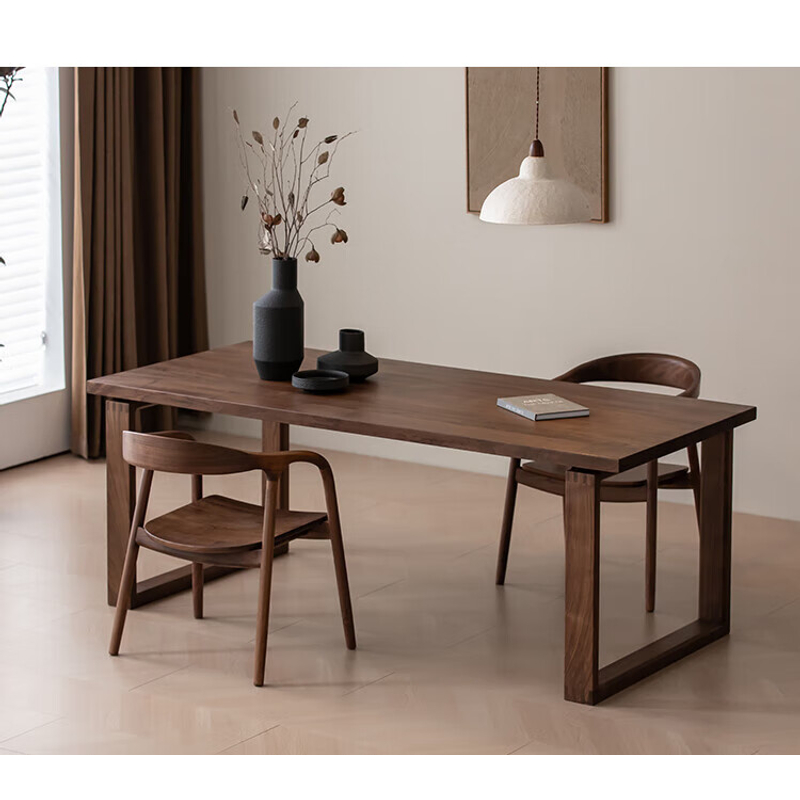 莫比恩去客厅化大长书桌轻奢中式风格黑胡桃木餐桌书桌茶桌家用