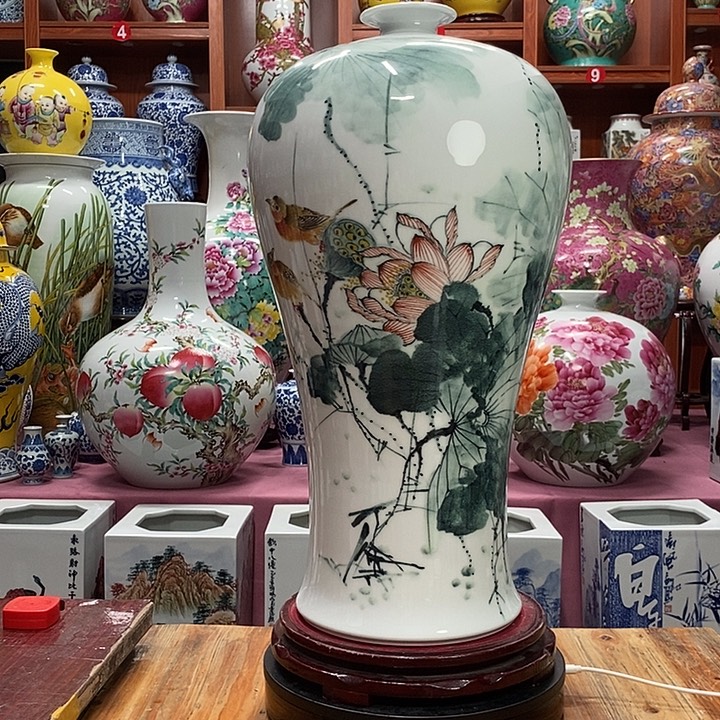 景德镇陶瓷手工手绘花瓶摆件